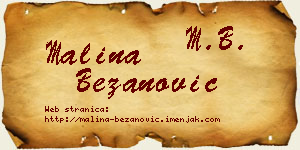 Malina Bežanović vizit kartica
